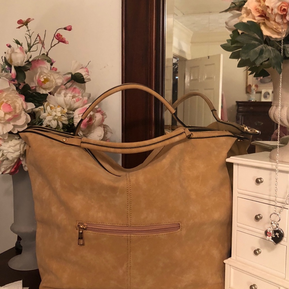 Suede shoulder bag. NWT